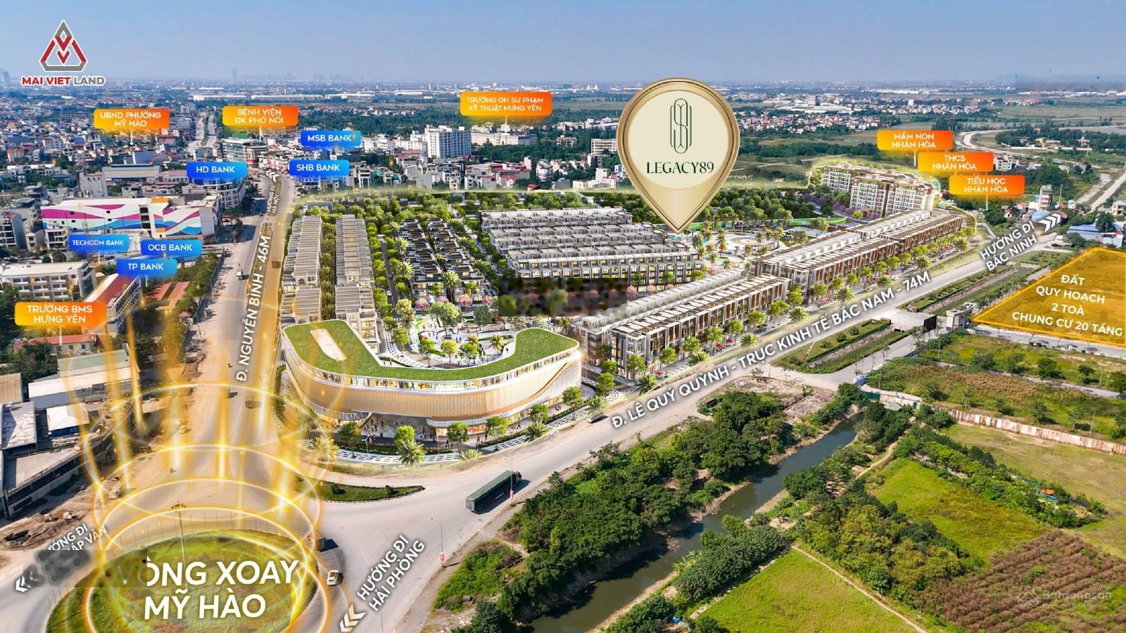 Biệt thự, Liền kề LEGACY 89, vòng xoáy trung tâm Mỹ Hào, Chiết khấu lên 23%, Giá chỉ từ 7.4 tỷ