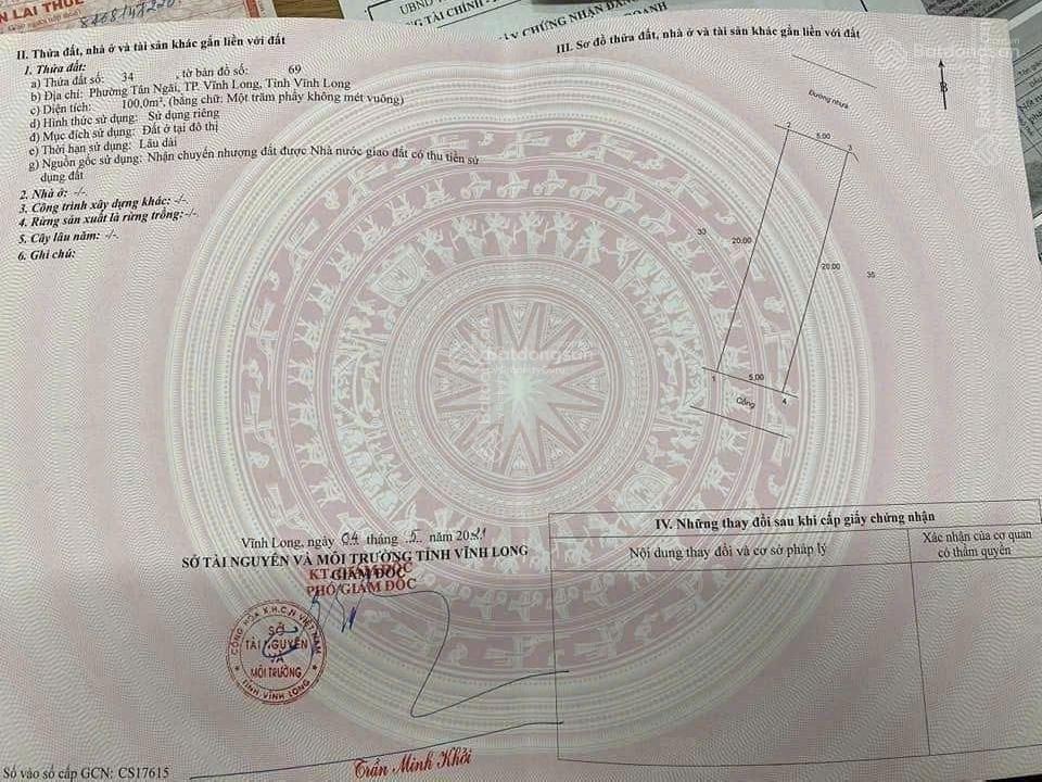 Bán đất tại đường số 2, KDC Tân Ngãi, Phường Tân Ngãi, Vĩnh Long, 8 tỷ, 400 m2