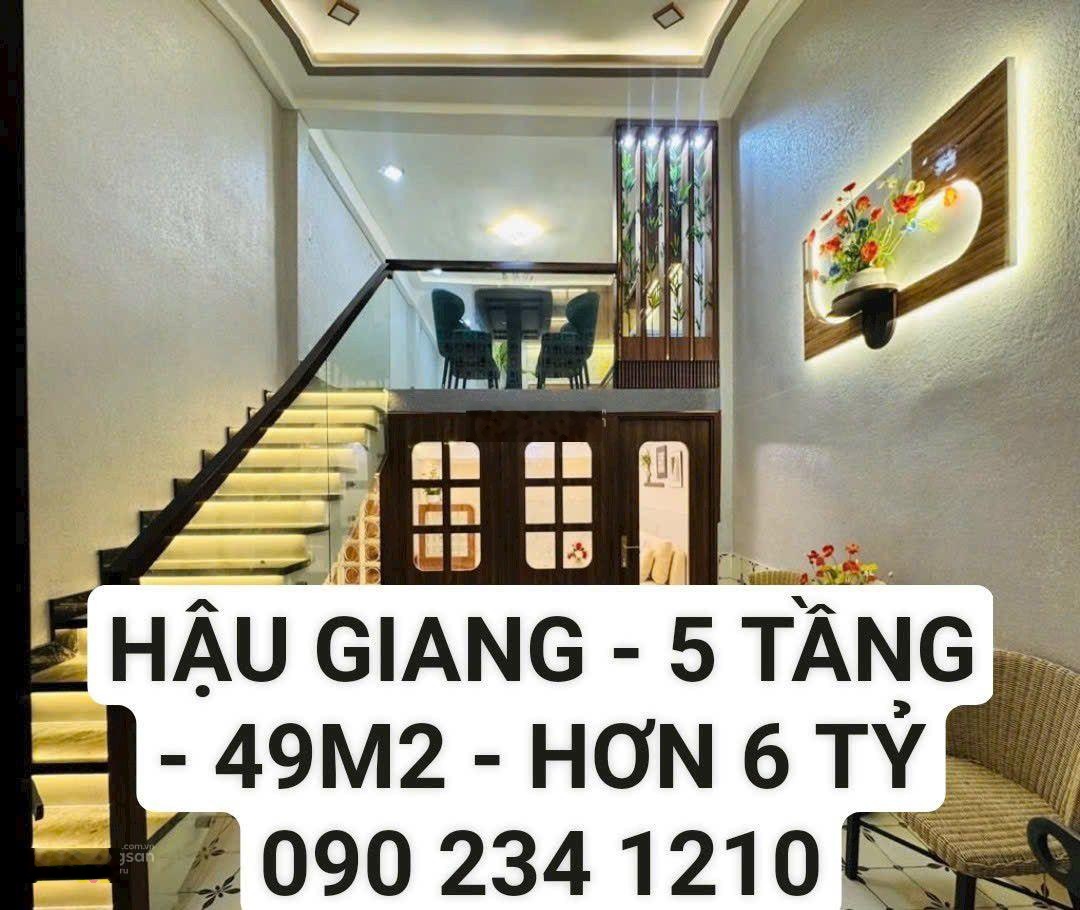 Siêu phẩm 5 tầng mới đẹp - hậu giang - 49m2 - ngang 4.1x12m - giá chỉ hơn 6 tỷ - đầy đủ nội thất