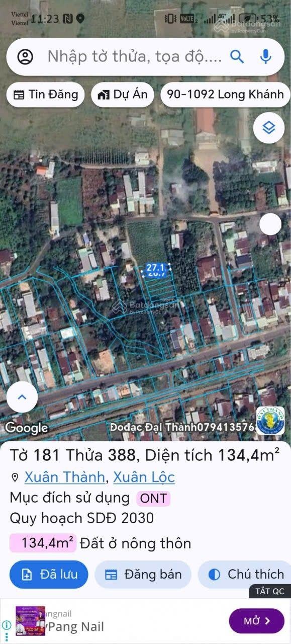 Bán đất tại Xã Suối Cao, khu dân cư, giá 500 triệu, 130 m2 hàng hiếm view núi đẹp