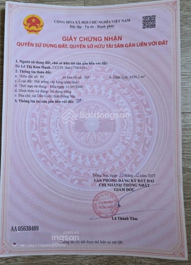 Chính chủ cần bán lô đất , đường 769 giao tiếp đường hương lộ 10 chỉ 3,6tr/m2