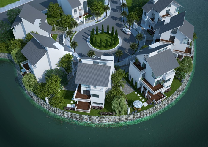 Biệt thự Góc 300m2 view hồ tại New House City, Quốc Oai. Nhà xây 3.5 tầng, sổ đỏ chính chủ