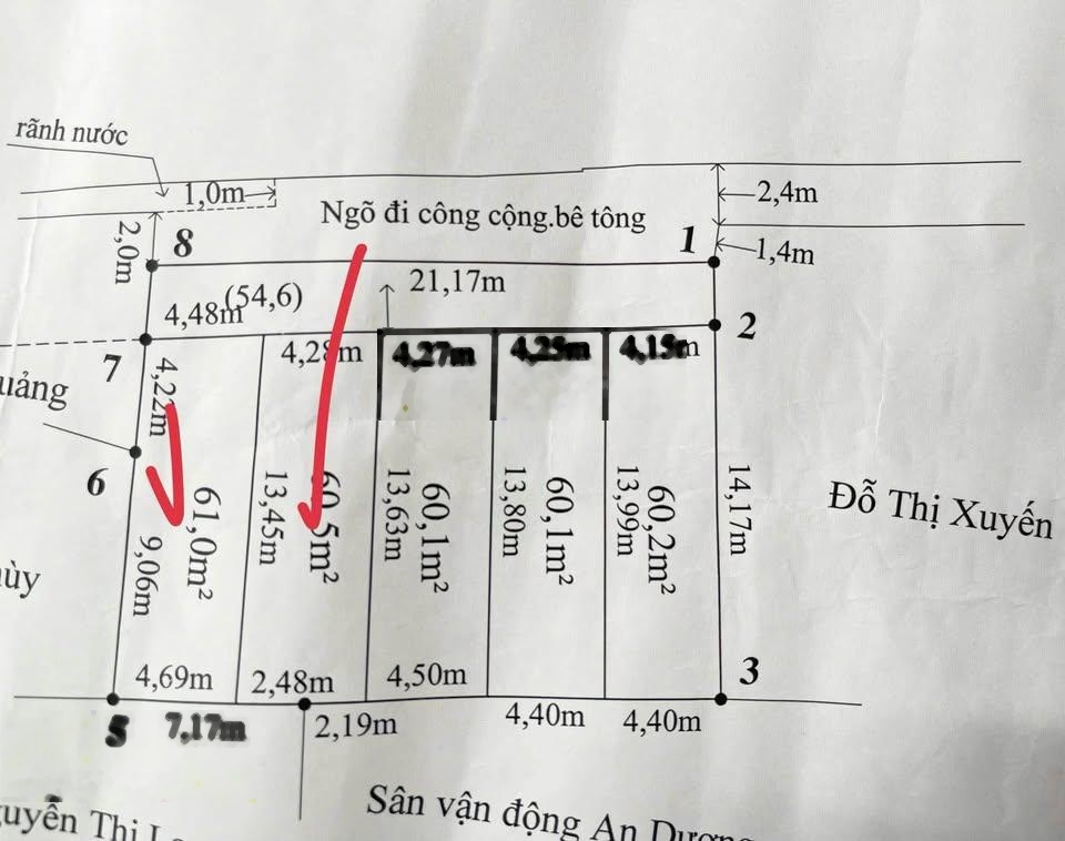 Bán 4 lô FO liền nhau tại tổ 1 Thị Trấn An Dương