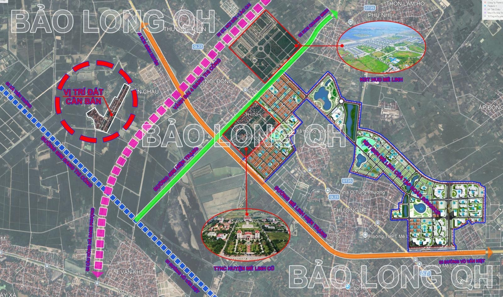 Đón đầu vành đai 4 đất 2 mặt đường kinh doanh tại mê linh.