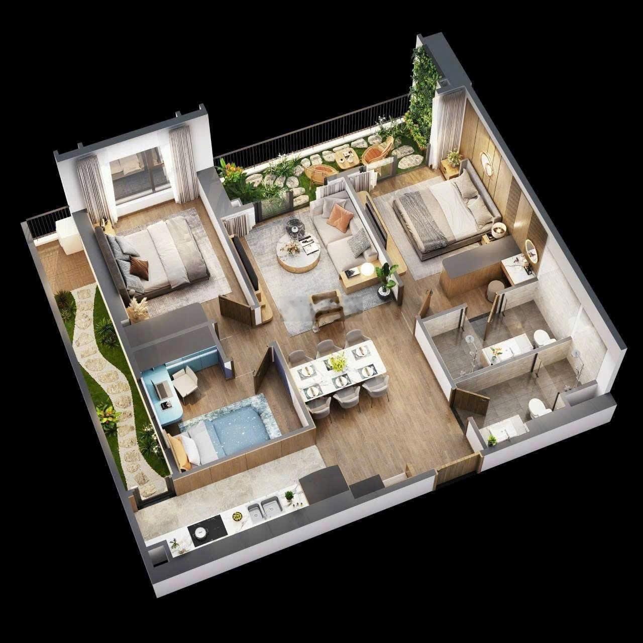 Cc bán CH toà Wisteria 100m2 - 3PN -2Vs - View bể bơi-Full nội thất- về ở ngay
