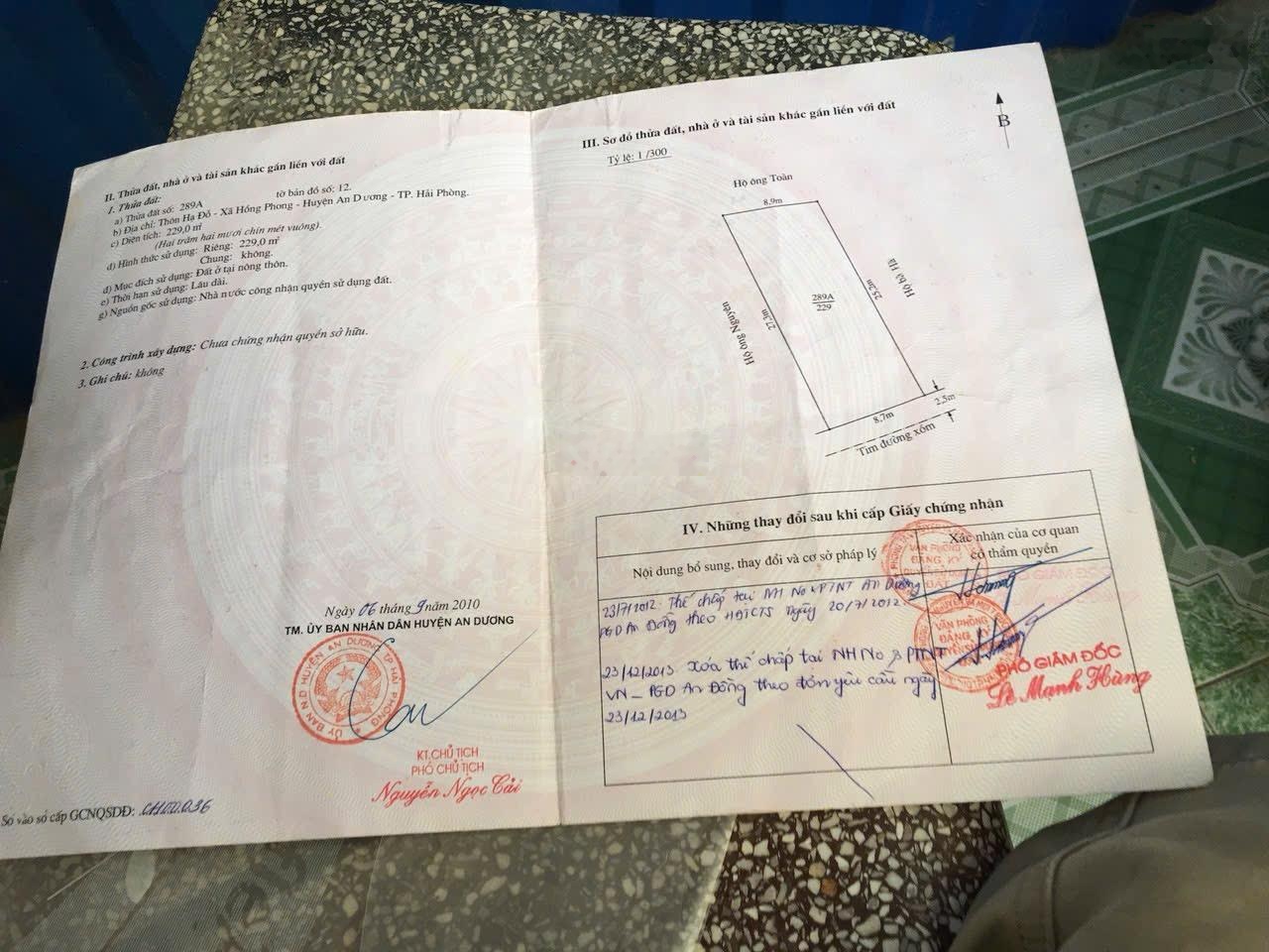 Bán đất tại Hà Đỗ, Đường 208, 229m2, giá 4,05 tỷ VND