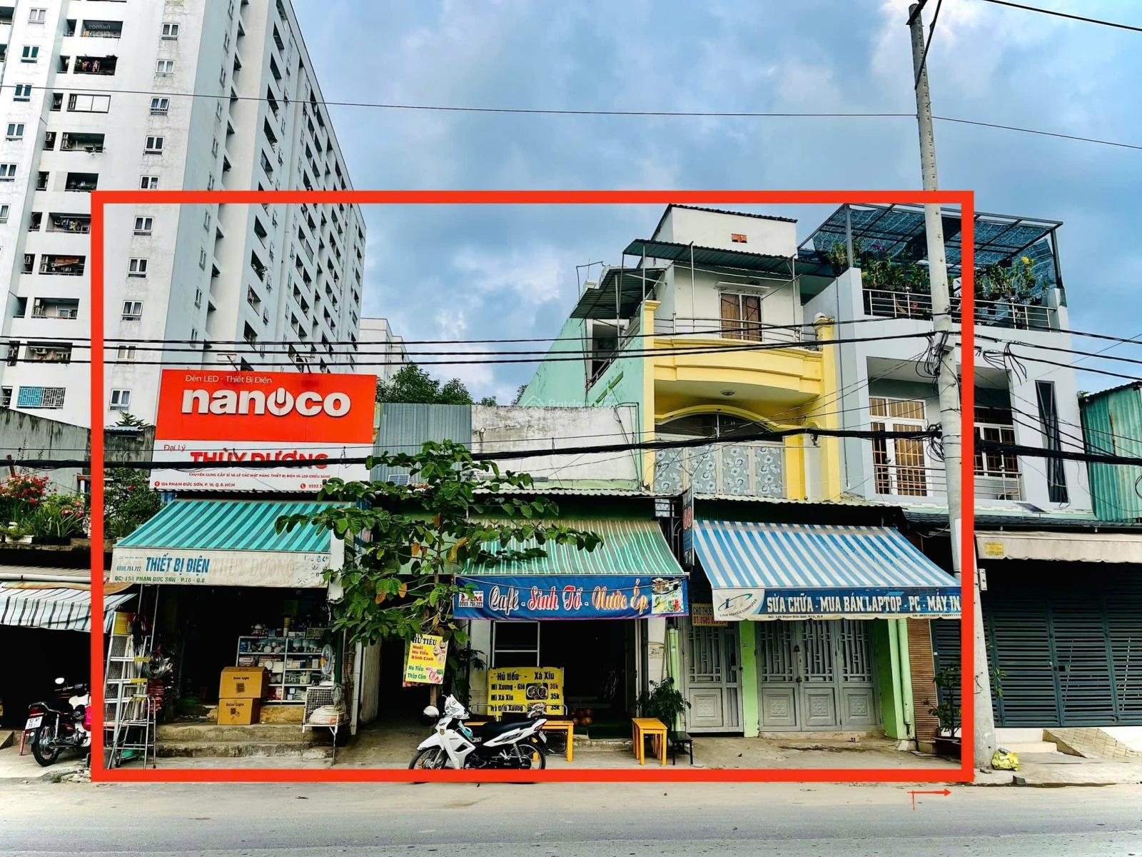 Giá bán 28 tỷ_Nhà mặt tiền Phạm Đức Sơn Q8 ngang lớn 12m dài 20m CN 240m2 đất