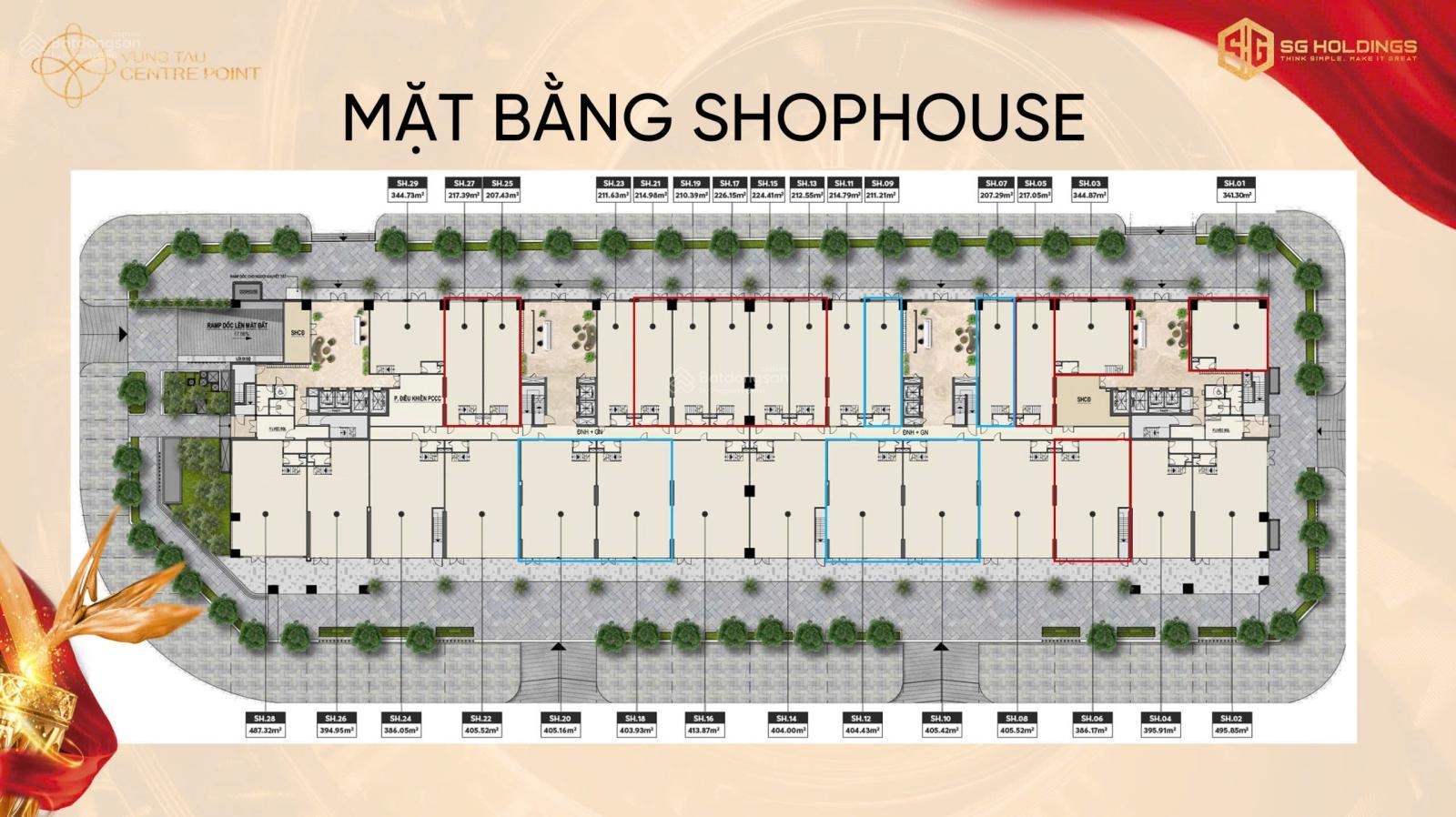 Bán shophouse tại Vung Tau Centre Point, 210,39 m2 3 tầng siêu đẹp. AC mua xin LH: 0909271407