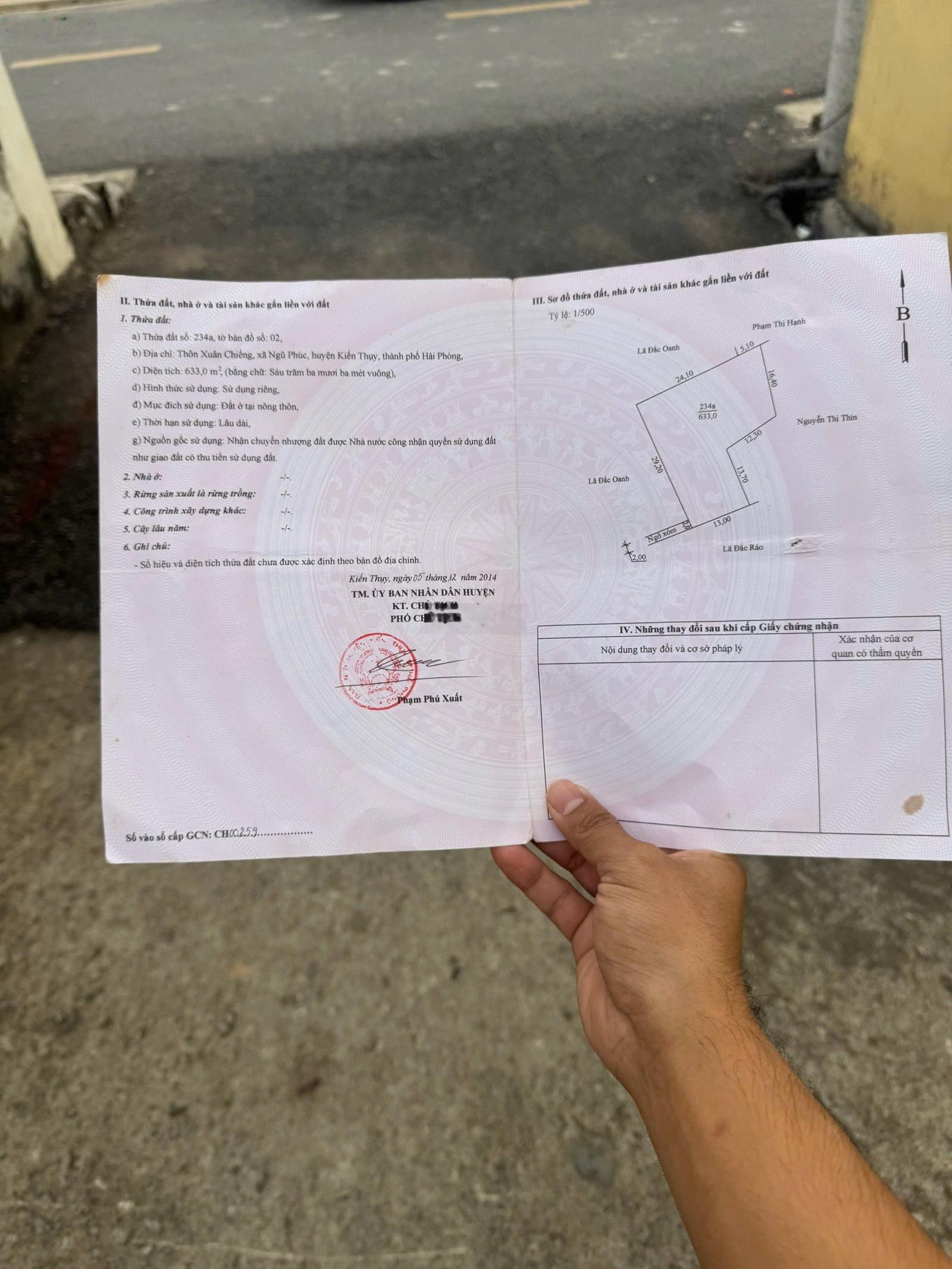 633m2 Thổ cư Gần Dự Án Khu Công Nghiệp Ngũ Phúc