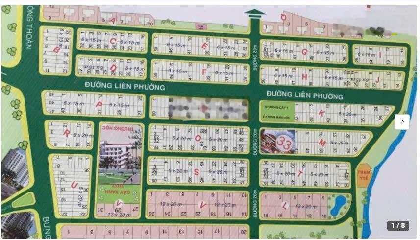 Bán lô đất mặt tiền đường Liên Phường 90m2 giá chỉ 130tr/m2