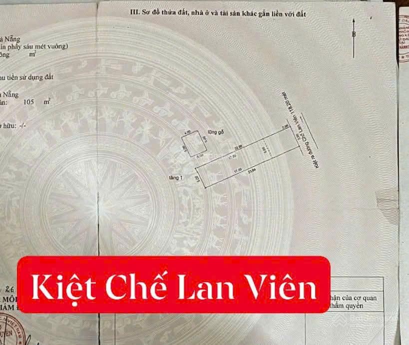 Bán lô đất kiệt Đường CHẾ LAN VIÊN, Ngũ Hành Sơn, gần biển, gần chợ Bắc Mỹ An