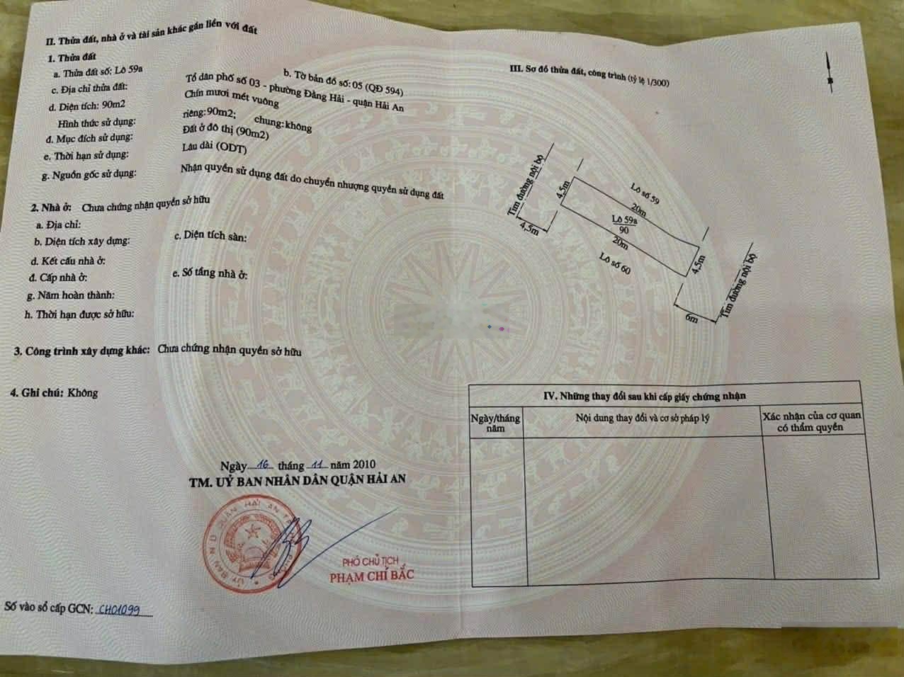 Chuyển nhượng lô đất 90m2 mặt đường Lũng Đông, Hải An, Hải Phòng