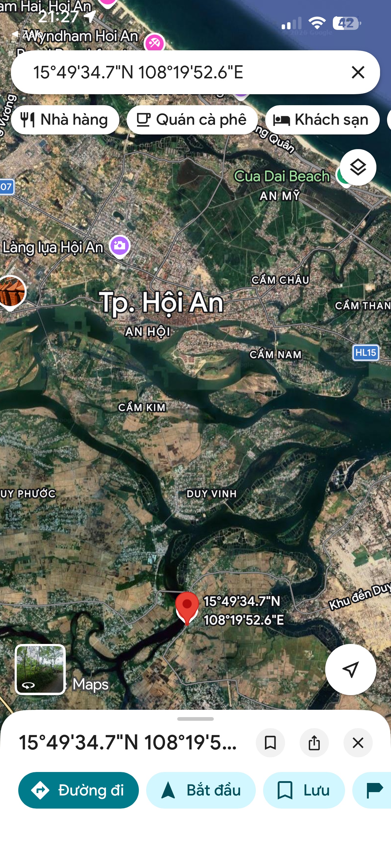 Lô đât trực diện sông thu bồn khá đẹp vip ra hội an gân