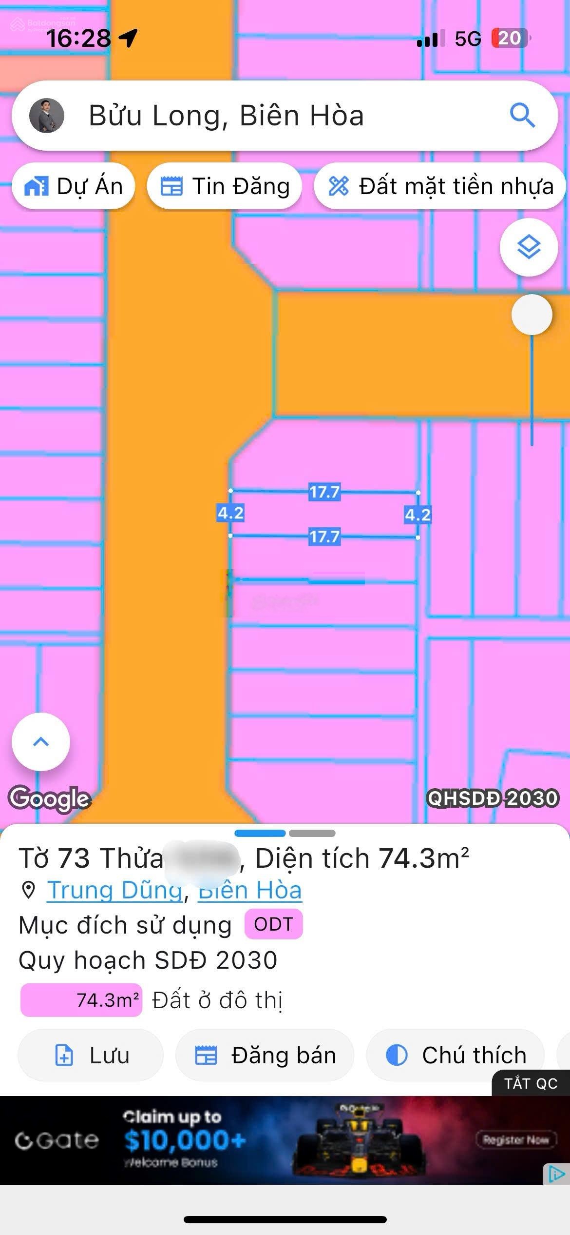 Đất giá rẻ phường Bửu Long. DT 73m2 giá 3tỷ450tr. Sổ sẵn xây dựng tự do