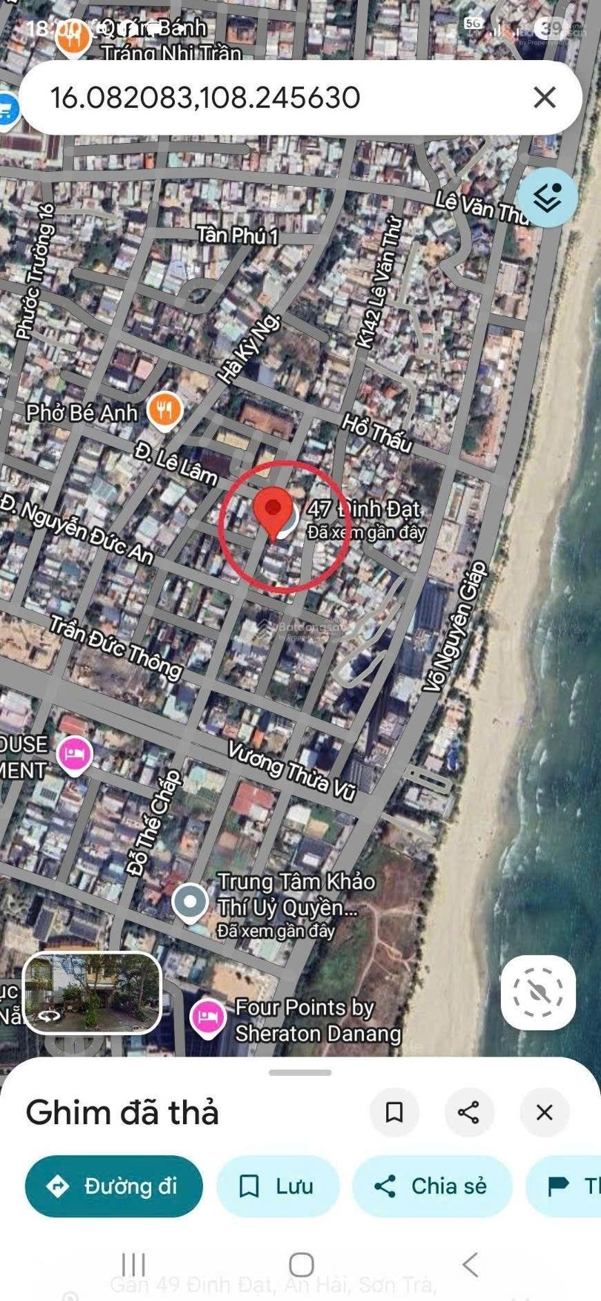 Bán lô đất mt đinh đạt sát biển mỹ khê cách biển 100m đường 7m5 xây cao tầng