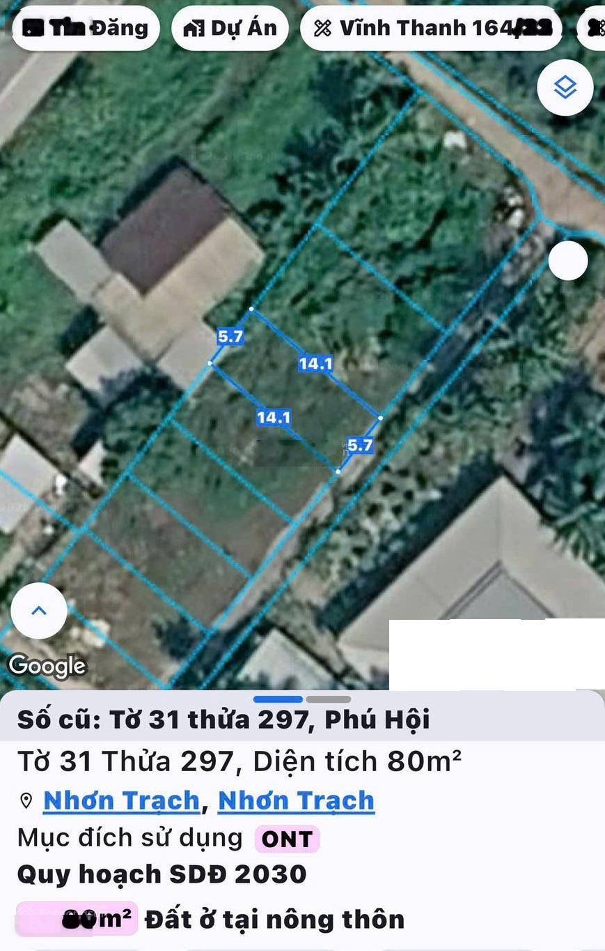 Bán đất Phú Hội, Đồng Nai. Diện tích 80m2, full thổ cư, giá mềm, xuống tiền ngay, cơ hội chỉ có một