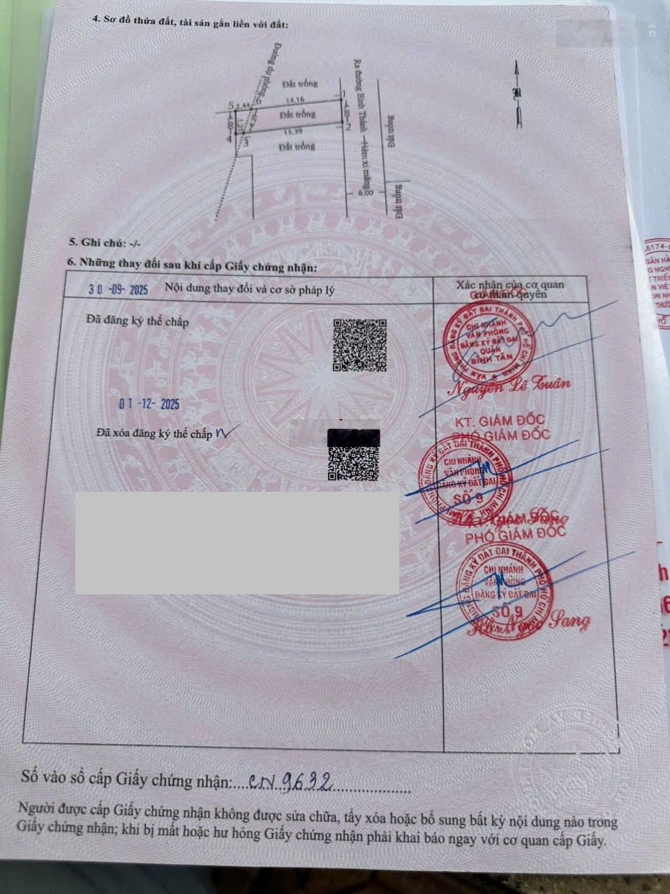 Bán đất 1/ đường Bình Thành (4m*16m ~ 64m2 hẻm 7m - Giá 3tỷ950 TL) gần chợ KDC, công viên trái tim