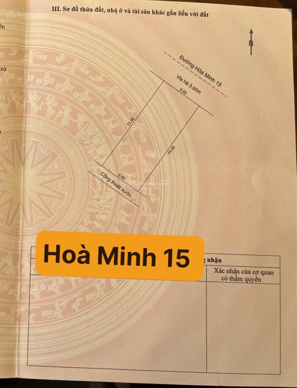 Lô hiếm rẻ nhất Hoà minh ngang đất 5,5m mt Hoà Minh 15 gần Biển trung tâm Hoà Minh Quận Liên Chiểu