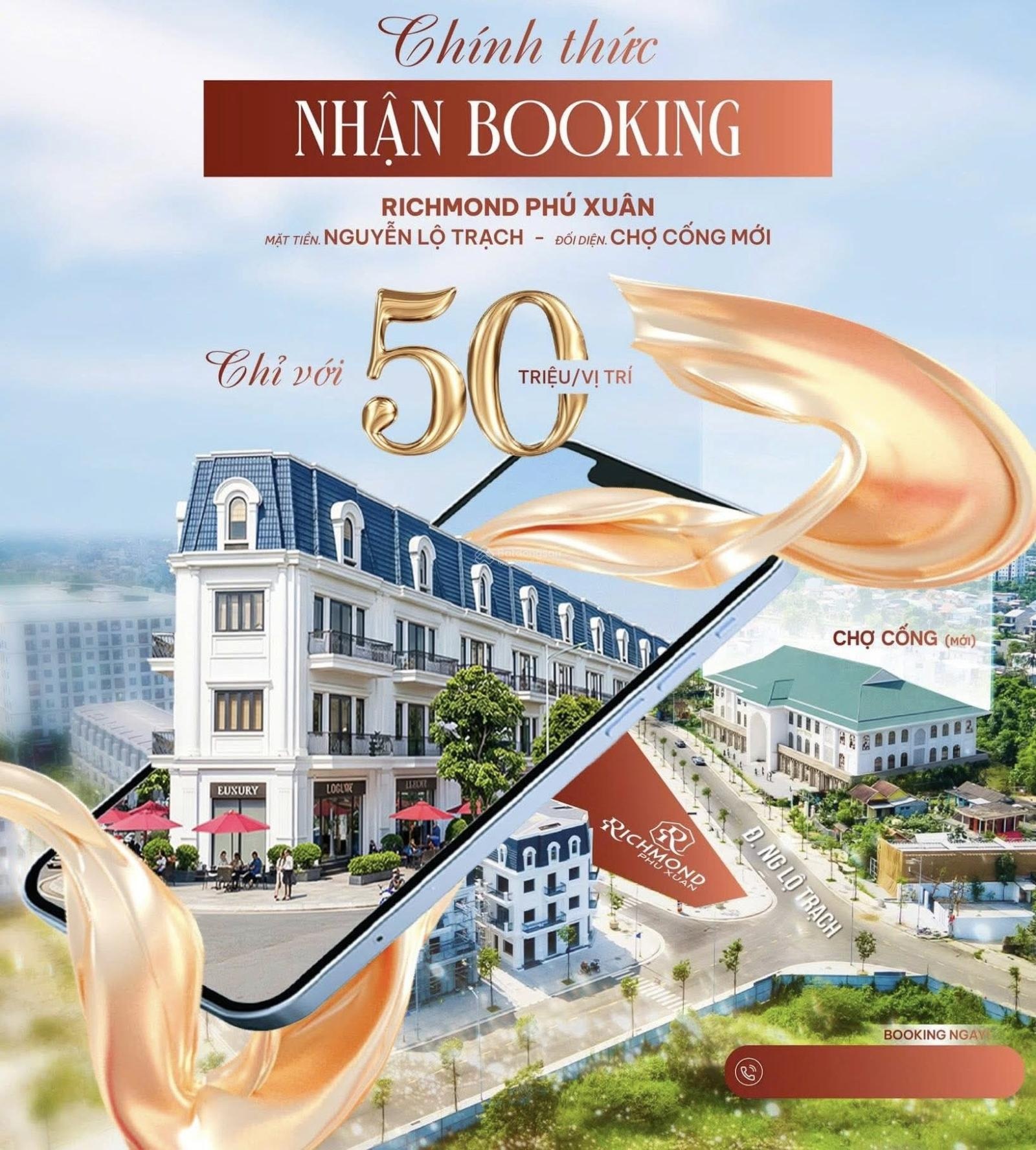 Nguồn cung cực hiếm tại Richmond Phú Xuân - chỉ 40 căn mặt tiền chợ Cống