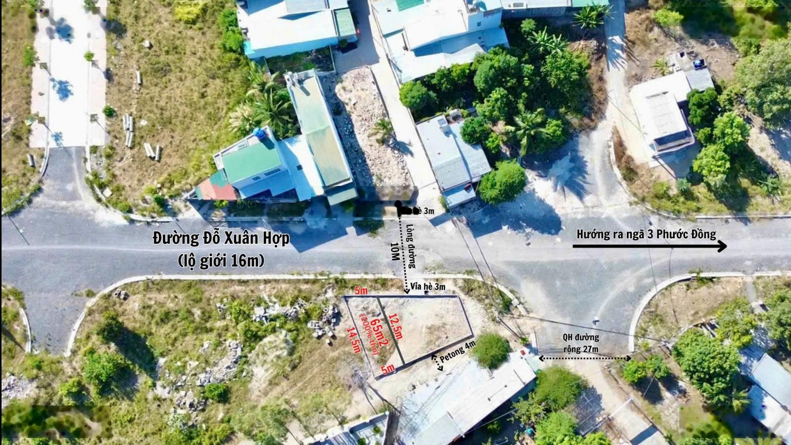 Bán lô đất đẹp giáp đường 16m đường Đỗ Xuân Hợp ngay ngã 3 Phước Đồng
