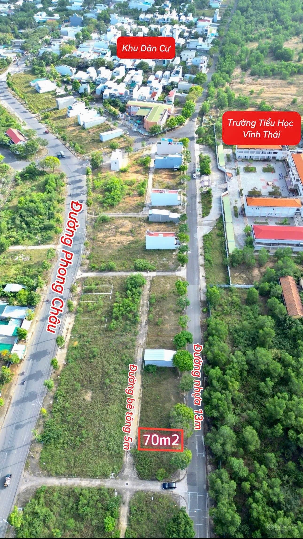 Bán lô đất 2 mặt tiền trước sau gần trường học trong khu TĐC Đất Lành Vĩnh Thái Lh 0908208379