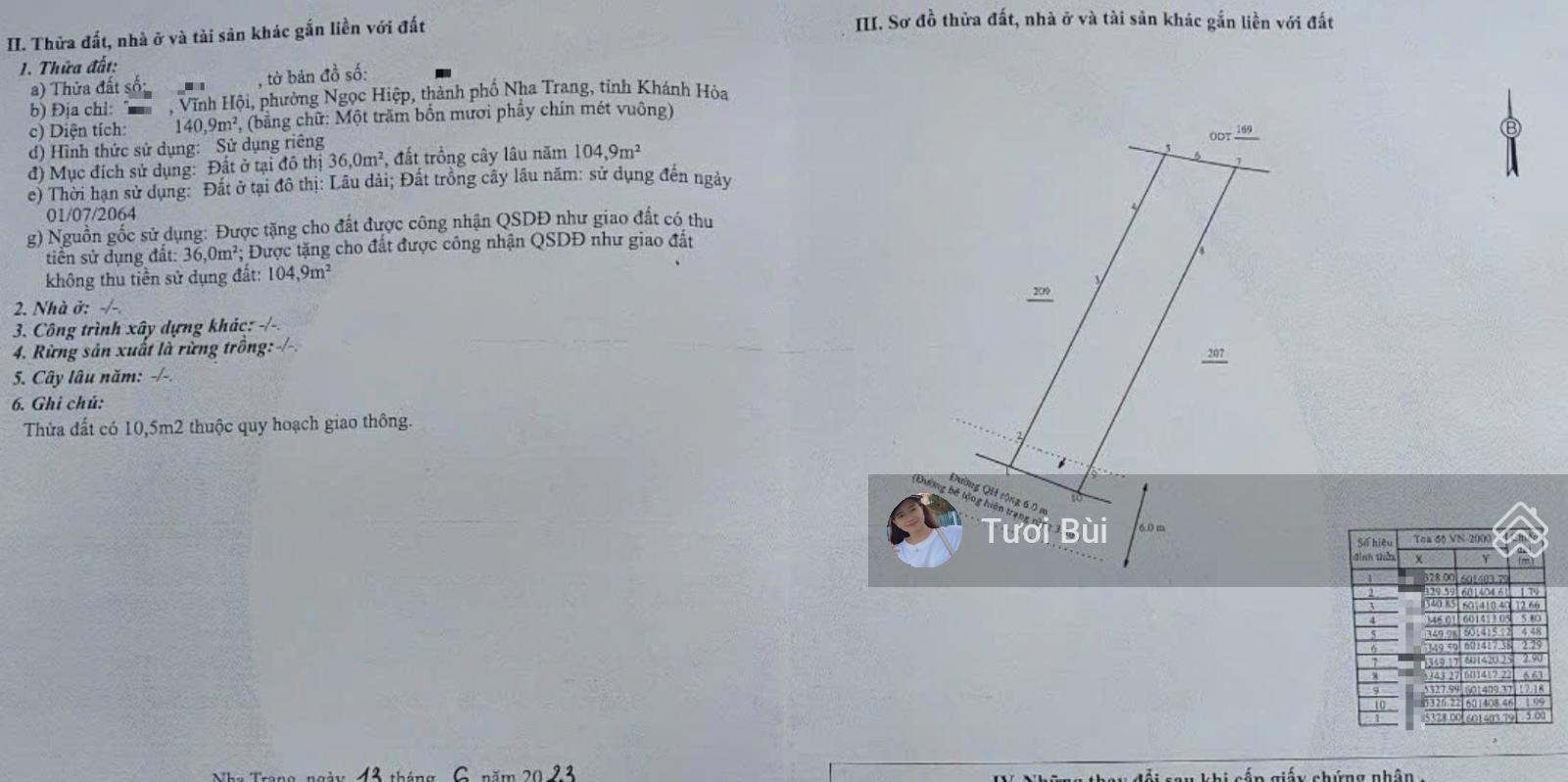 Bán gấp nhà cách cầu Hộ 30m, gần chợ Phương Sài. Đường bê tông xe oto , DT 141m2, giá bán 4ty200