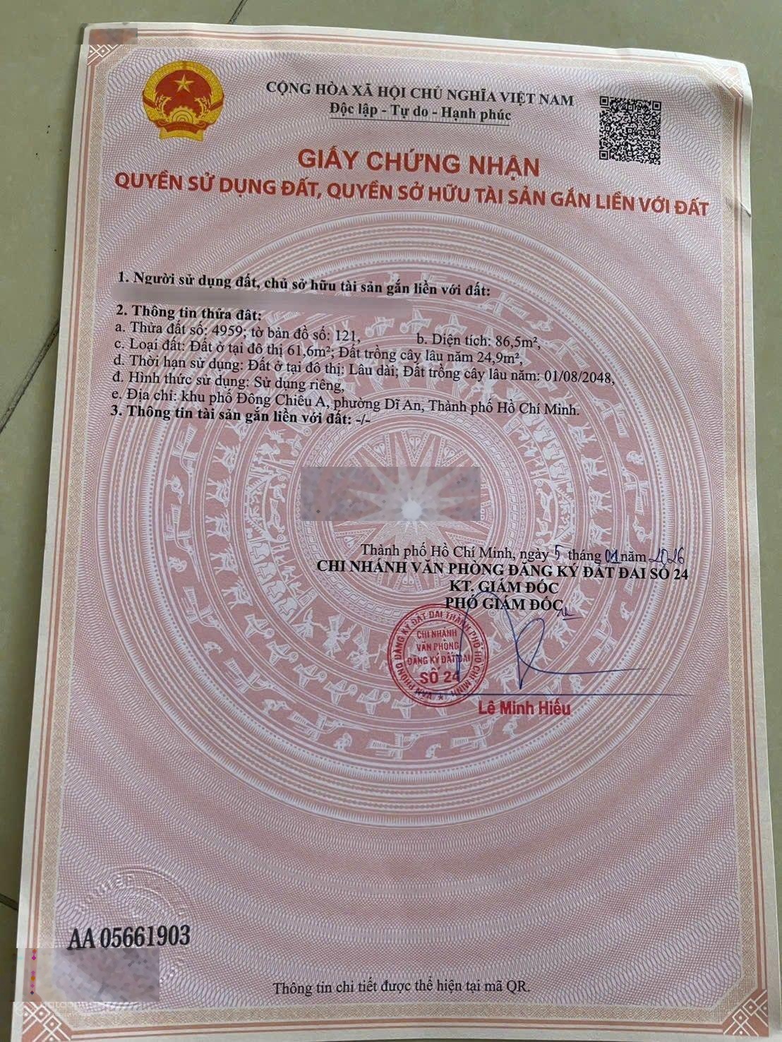 Nhà phố gần ngã 3 Cây Điệp, phường Tân Đông Hiệp TP Dĩ An
