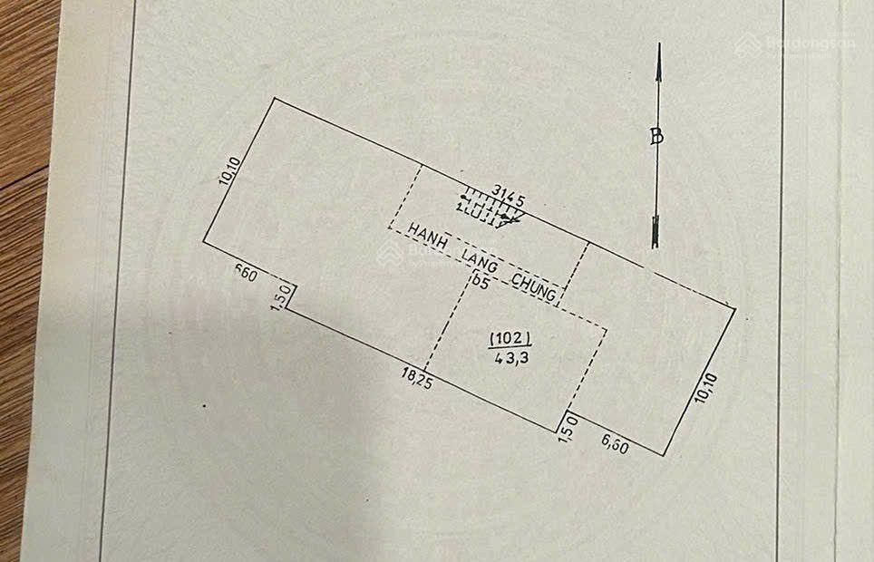 Bán nhà tầng 1 tập thể B3 Cát Linh sổ 43.3m2, sử dụng 80m2 2 WC. Chính chủ cần bán