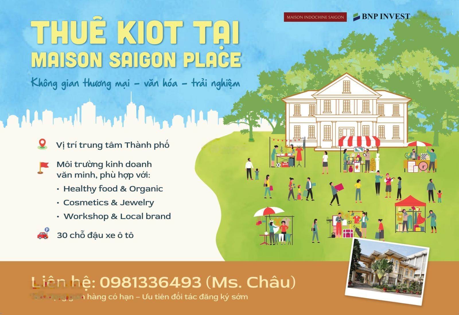 Cho thuê Kios trong khuôn viên Maison Saigon Place