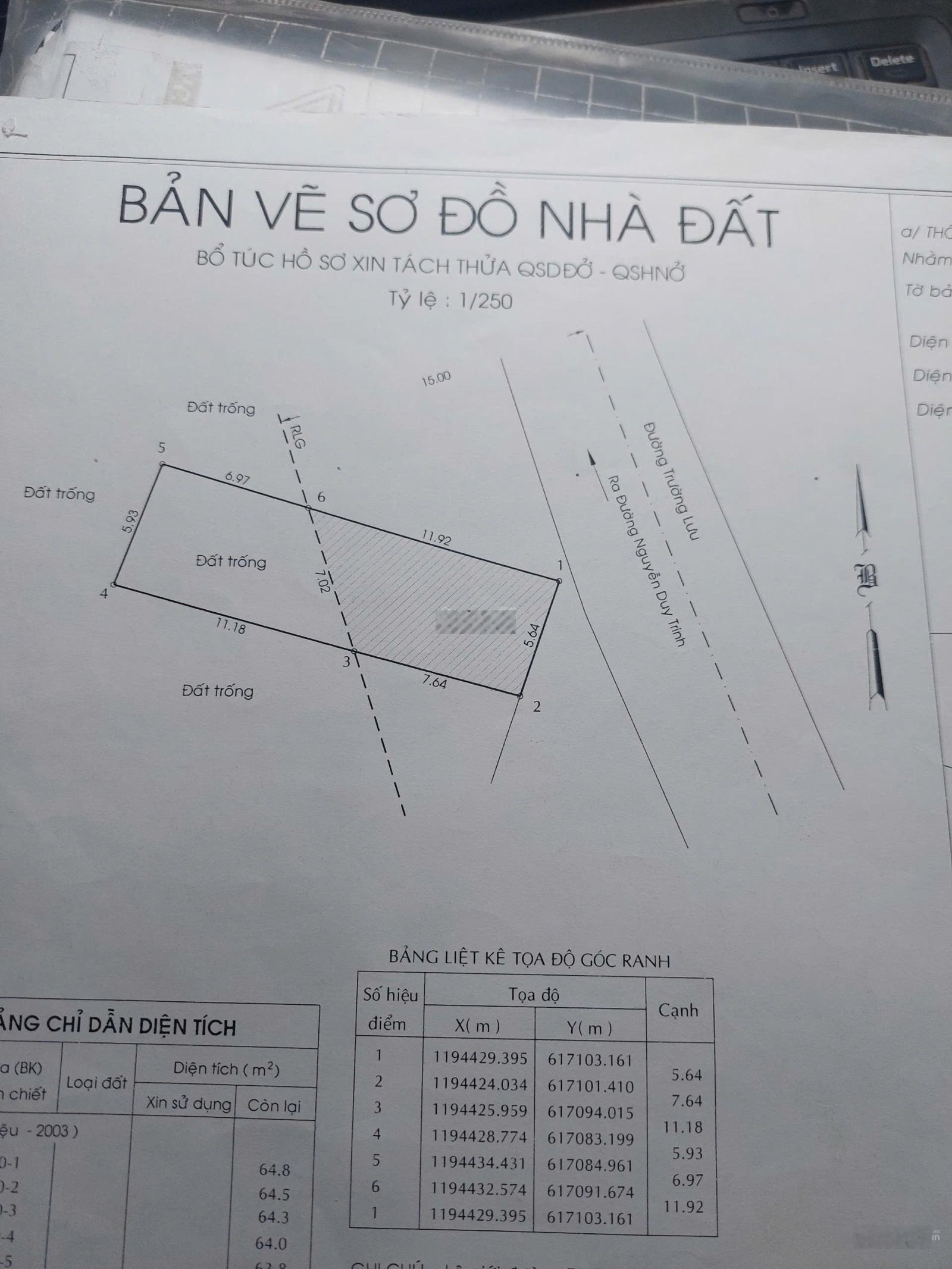 Chính chủ bán lô đất SHR mặt tiền đường Trường Lưu !!! Ngang 7m