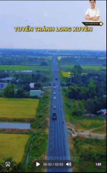 Bán 3.500m² đất mặt tiền đường tránh Long Xuyên ngang khủng 78m lý tưởng làm kho bãi