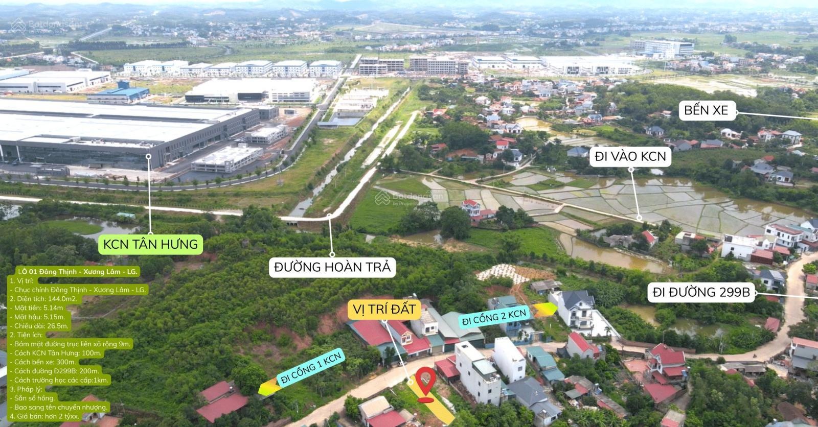 Bán Đất tại KCN Tân Hưng Lạng Giang Bắc Giang, giá ưu đãi 2,78 tỷ, 144 m2