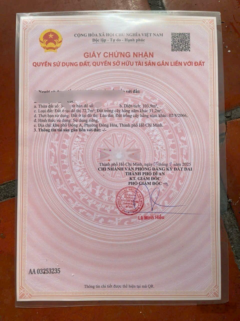 Nhà nhà phố mặt tiền Đông Hòa Dĩ An