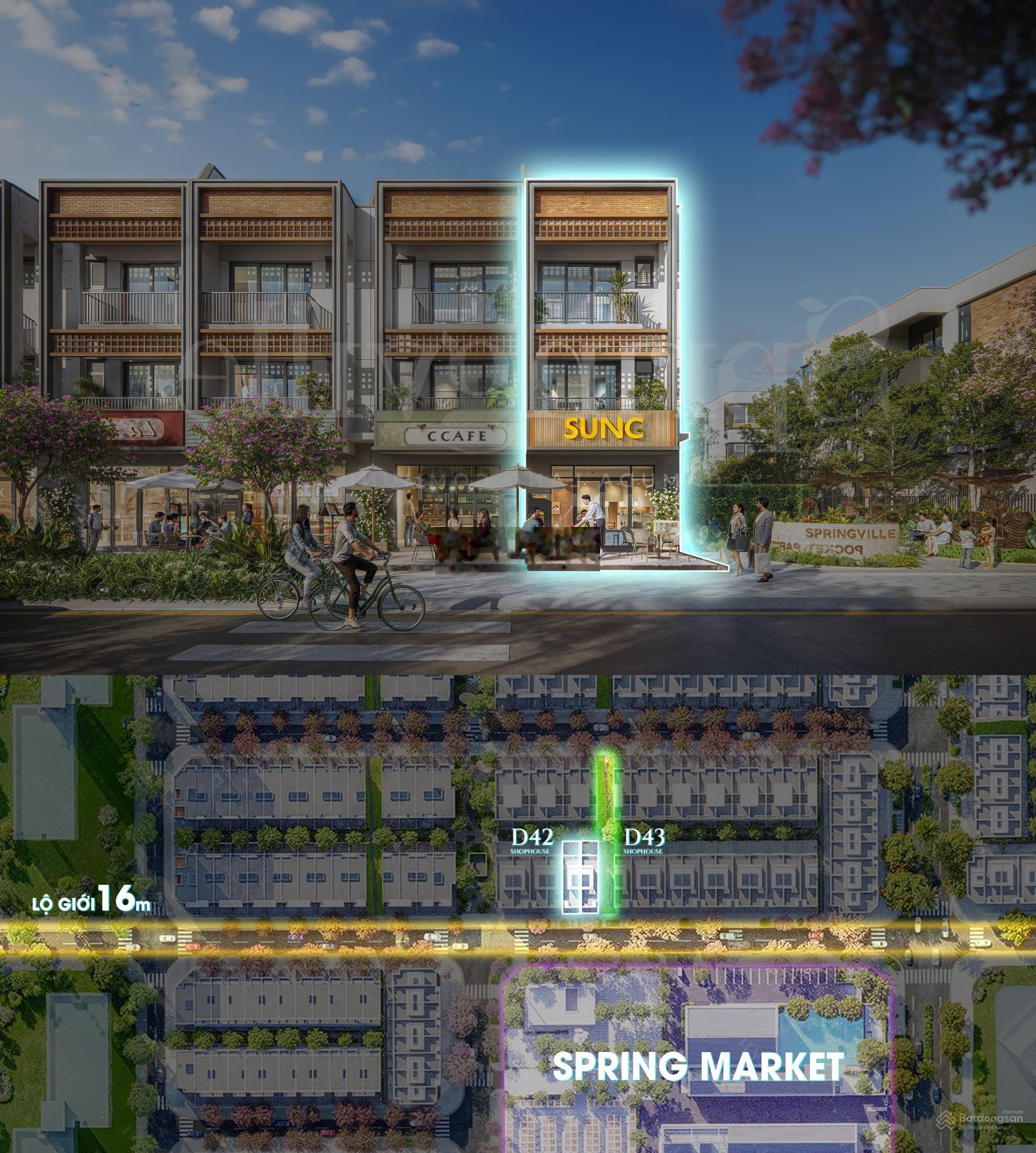 Căn shophouse góc giá tốt spring ville nhơn trạch