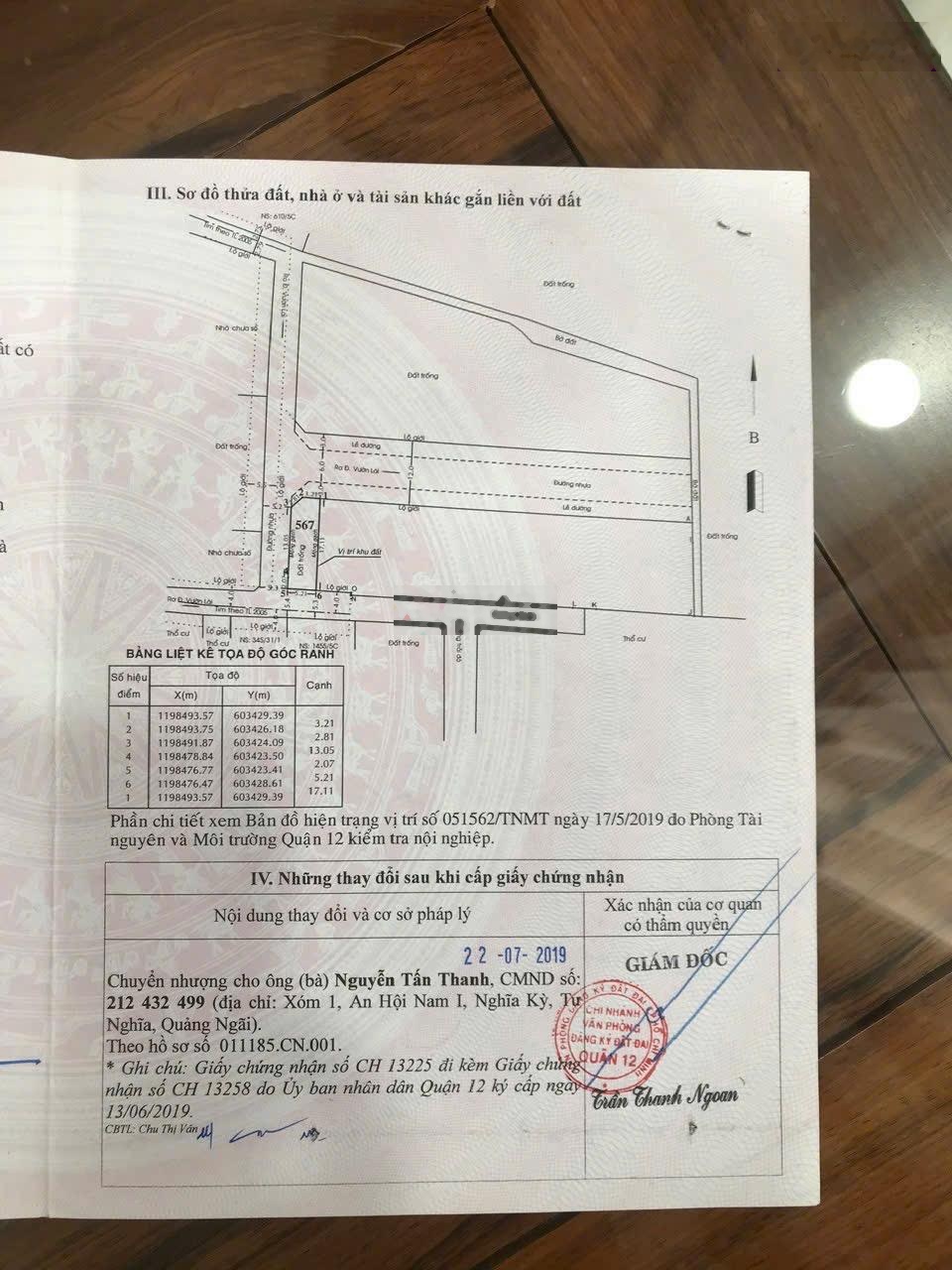 Bán đất góc 3 mặt tiền hẻm 423 vườn lài cách cầu sắt 700m
