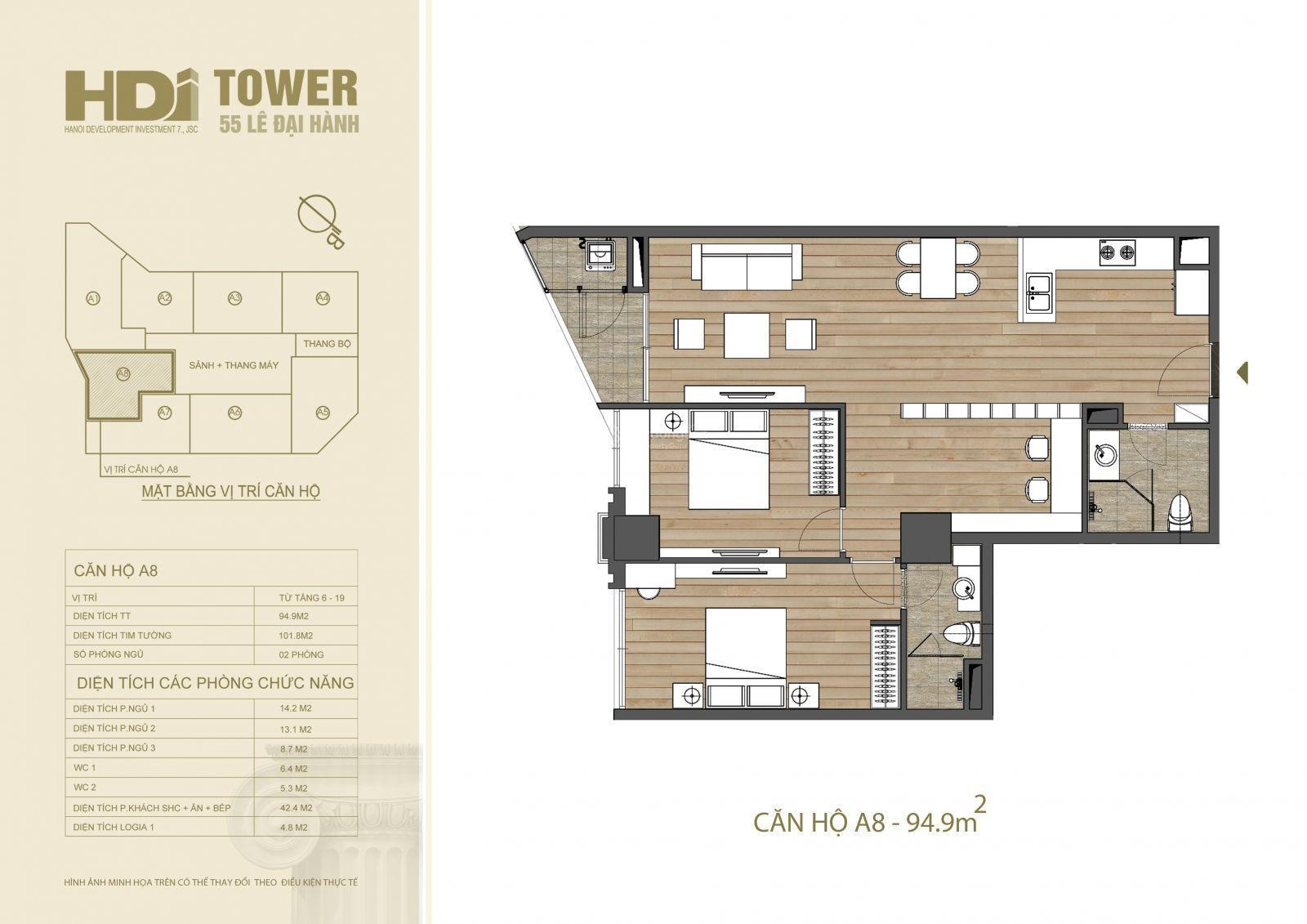Chủ nhà gửi bán căn hộ 02 ngủ 78m2 view thành phố bàn giao full nội thất