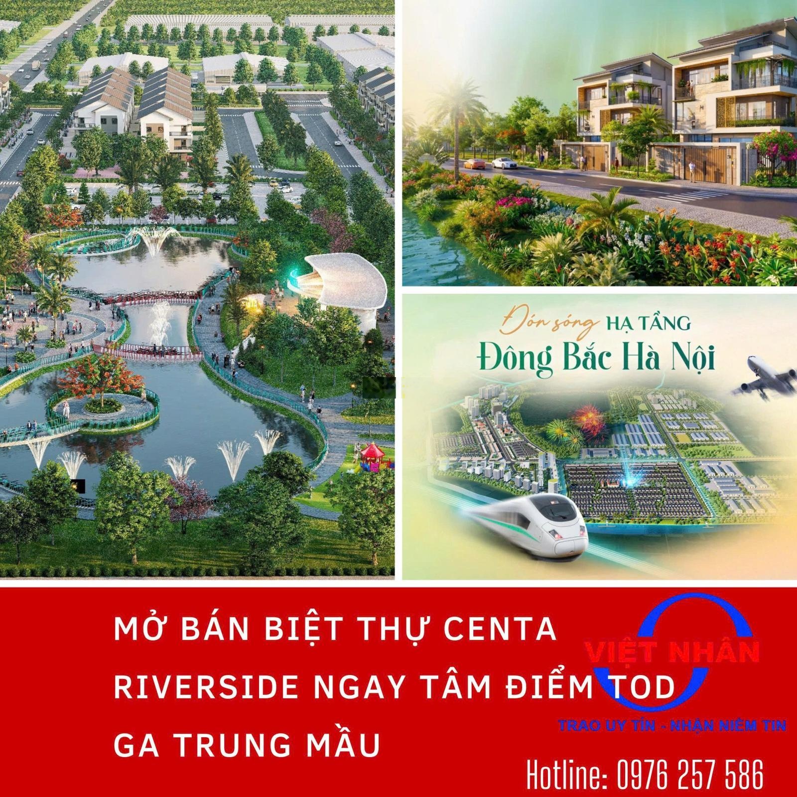 Bán biệt thự tại Centa Riverside, 18xx tỷ, 225m2, 5PN, 5WC, 3 tầng, hướng Nam chỉ với giá cực chất