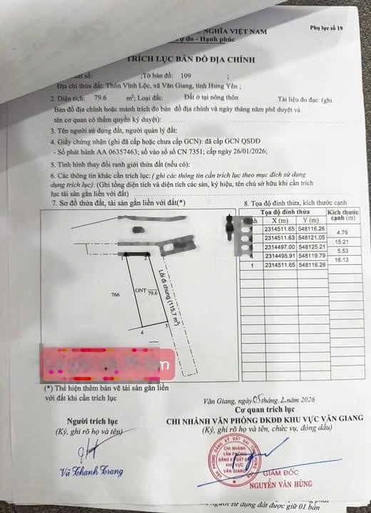 Ra hàng lô góc diện tích siêu đẹp 79,6m2 tại Vĩnh Lộc - Tân Tiến - Văn Giang Mặt tiền