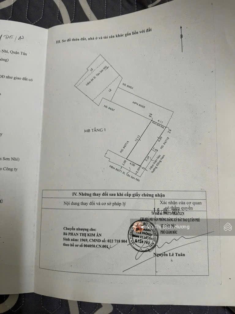 Nhà tân sơn nhì - hẻm thông thoáng - cách 1 căn ra mặt tiền