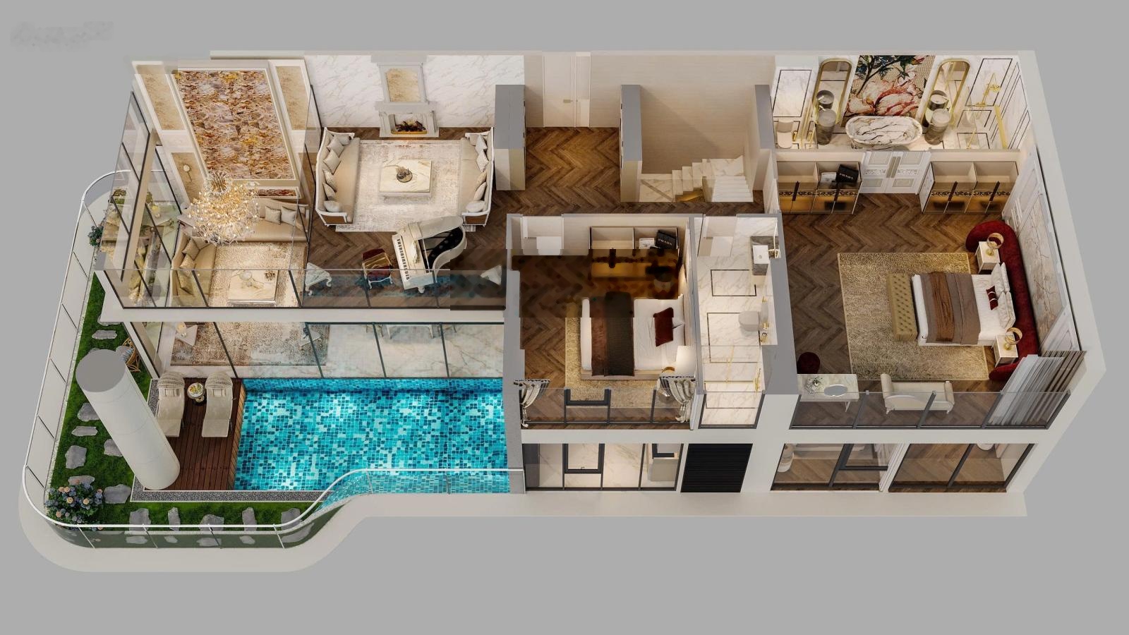 Từ 88 Tr/m2 Bán căn hộ Duplex The Rey Edition - Rivea Hà Nội - Cạnh Hai Bà Trưng, View sông Hồng
