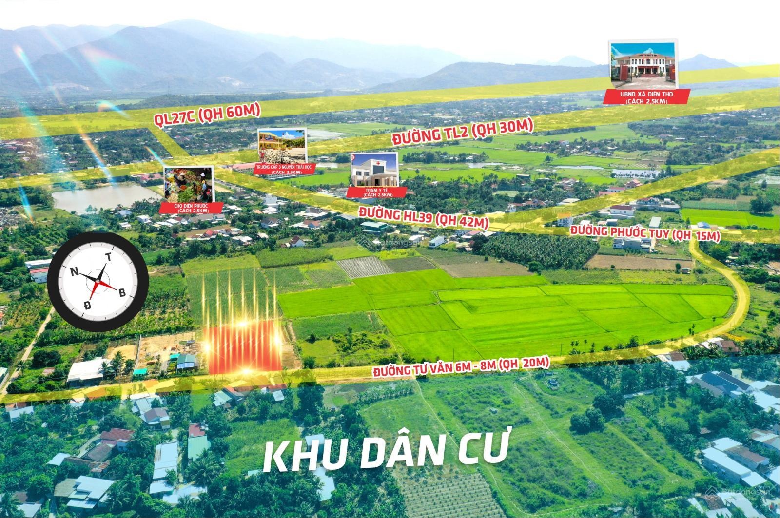 Bán gấp đất thổ cư tại Tư Văn, Diên Thọ, Diên Khánh, giá siêu hời 999 triệu, 140.6m2