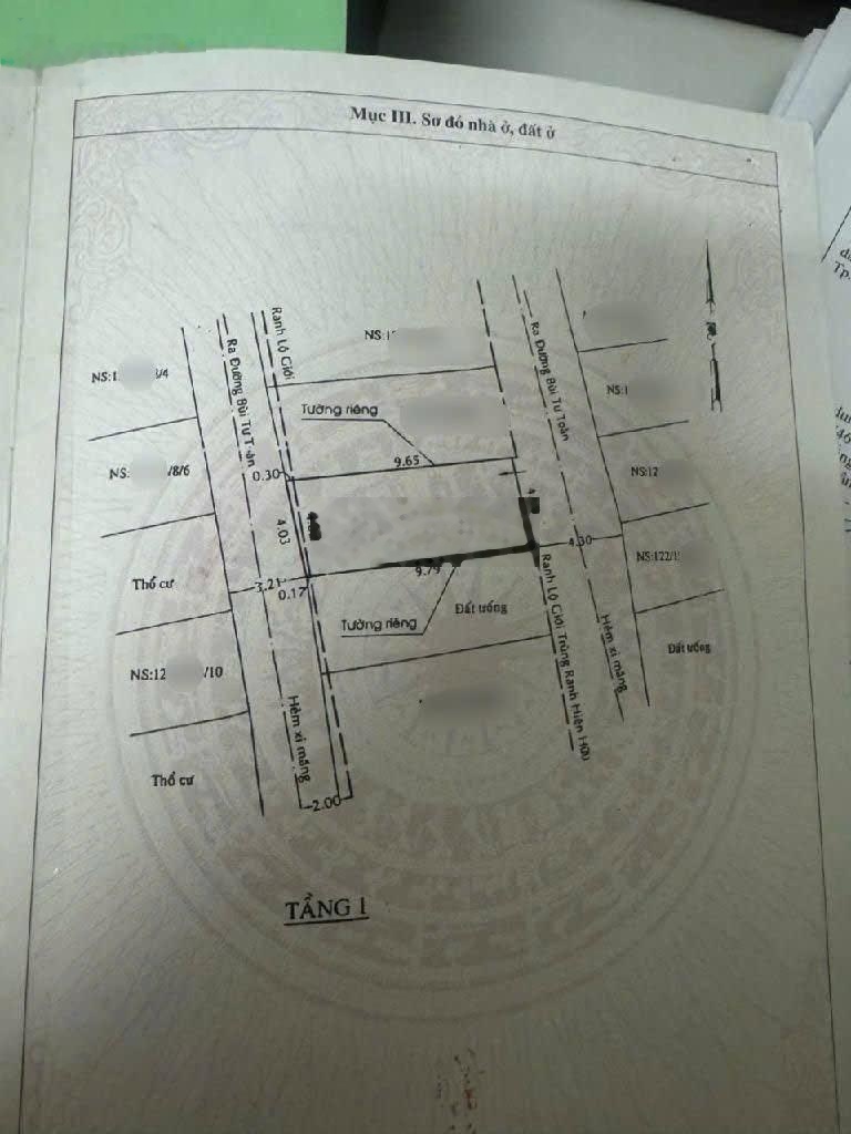 Nhà Tốt Giá Tốt- Bùi Tư Toàn- Hẻm xe hơi Tới cửa- 40m2 - không Lộ Giới quy hoạch - 4ty1