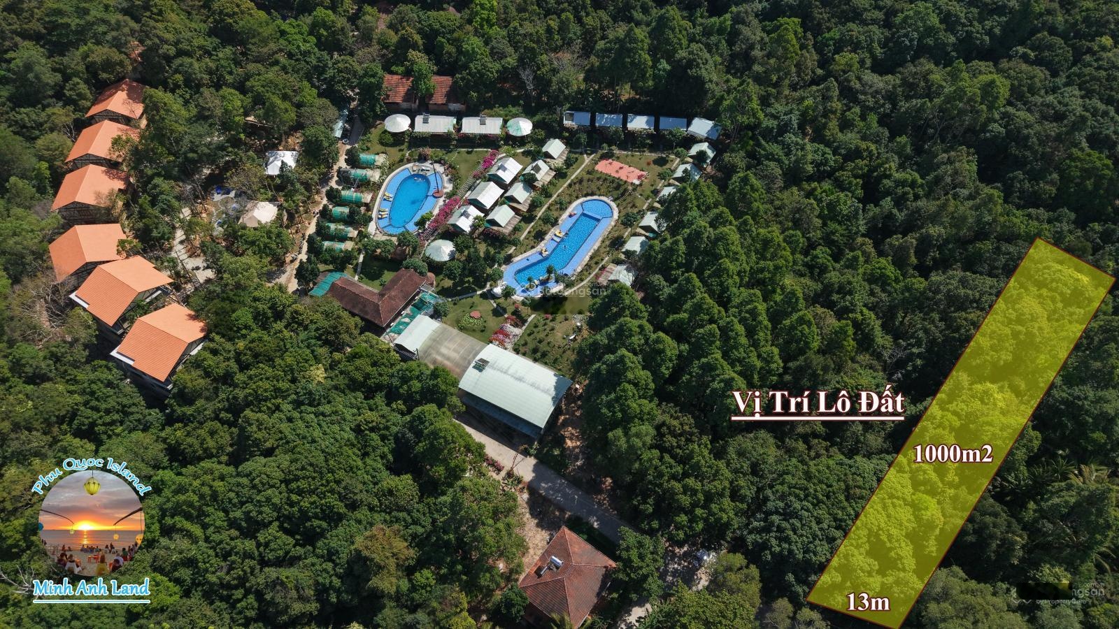 Bán 1000m2, phố du lịch THĐ. Cạnh resort lớn, Đất đồi cao ráo, xây Bungalow cho thuê thì tuyệt vời