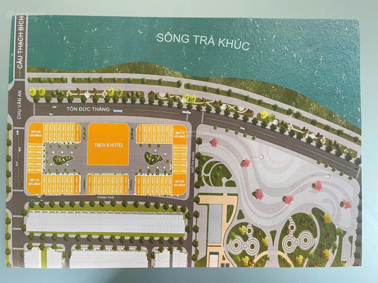 Đất 2 mặt tiền, view sông, đường 38 mét - trung tâm thành phố