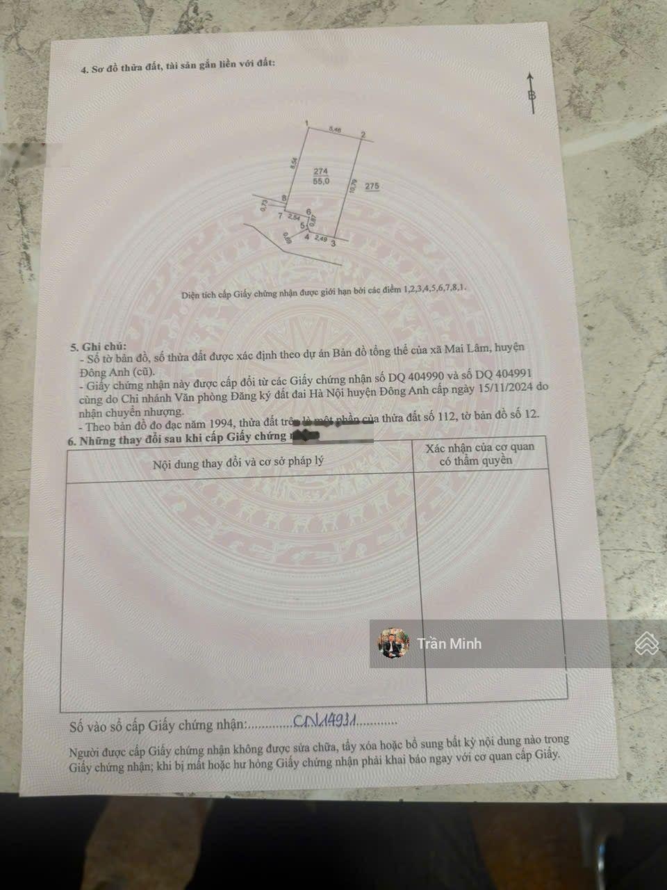 Bán đất đẹp Lộc Hà ô tô vào gần Vin Cổ Loa vị trí: Thôn Lộc Hà Đông Anh, diện tích: 55m2