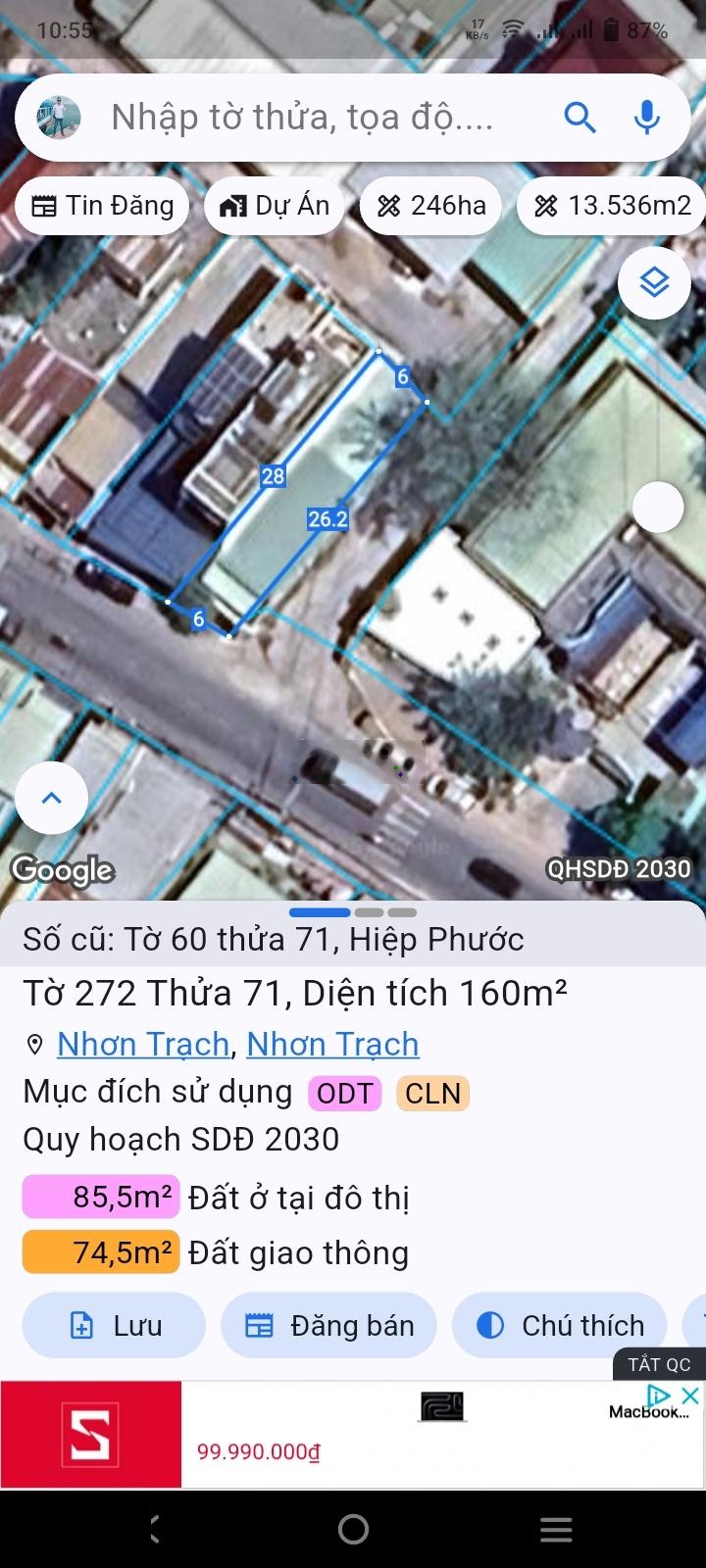 Cần bán gấp lô đất có sẵn nhà góc 2MT đường Hùng Vương, thổ cư, cho thuê buôn bán, sát chợ Long Thọ