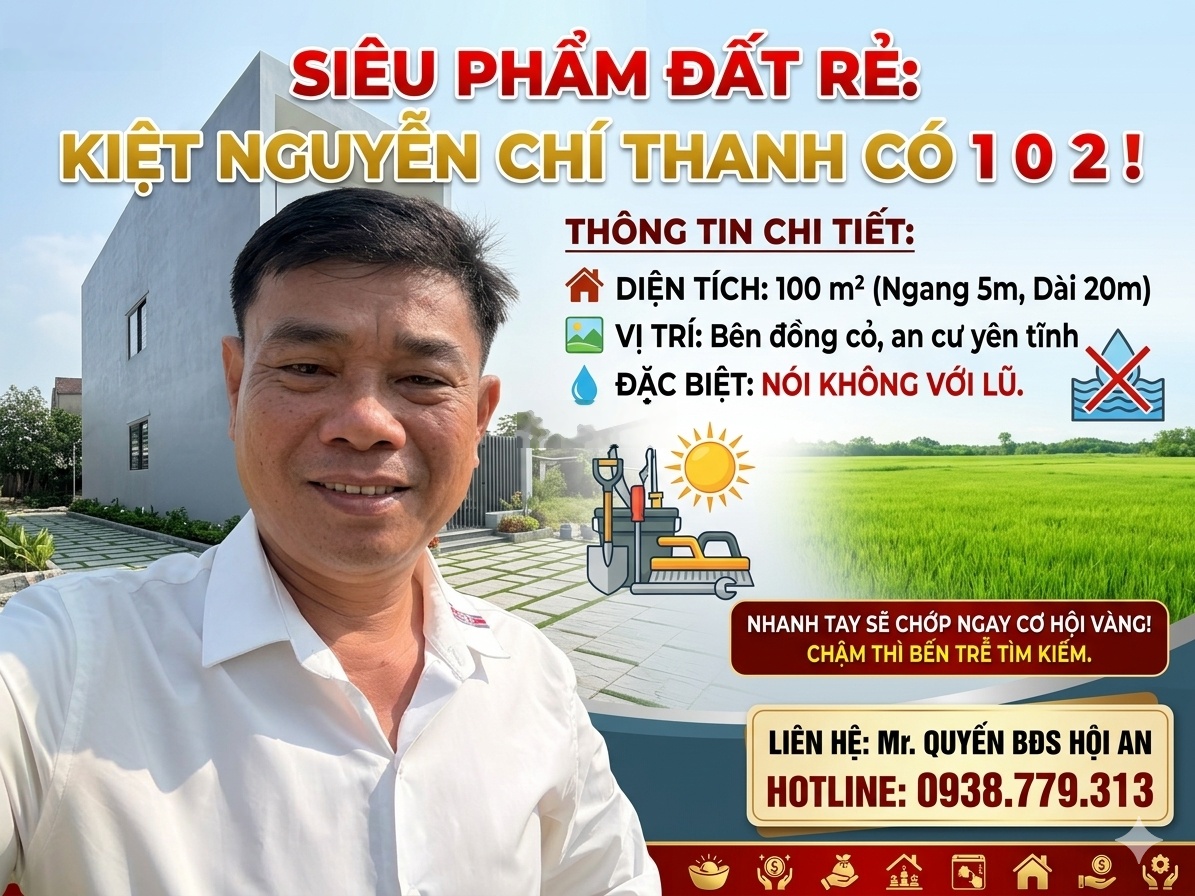 Siêu phẩm rẻ kiệt Nguyễn Chí Thanh, diện tích 100m2, ngang 5m dài 20m