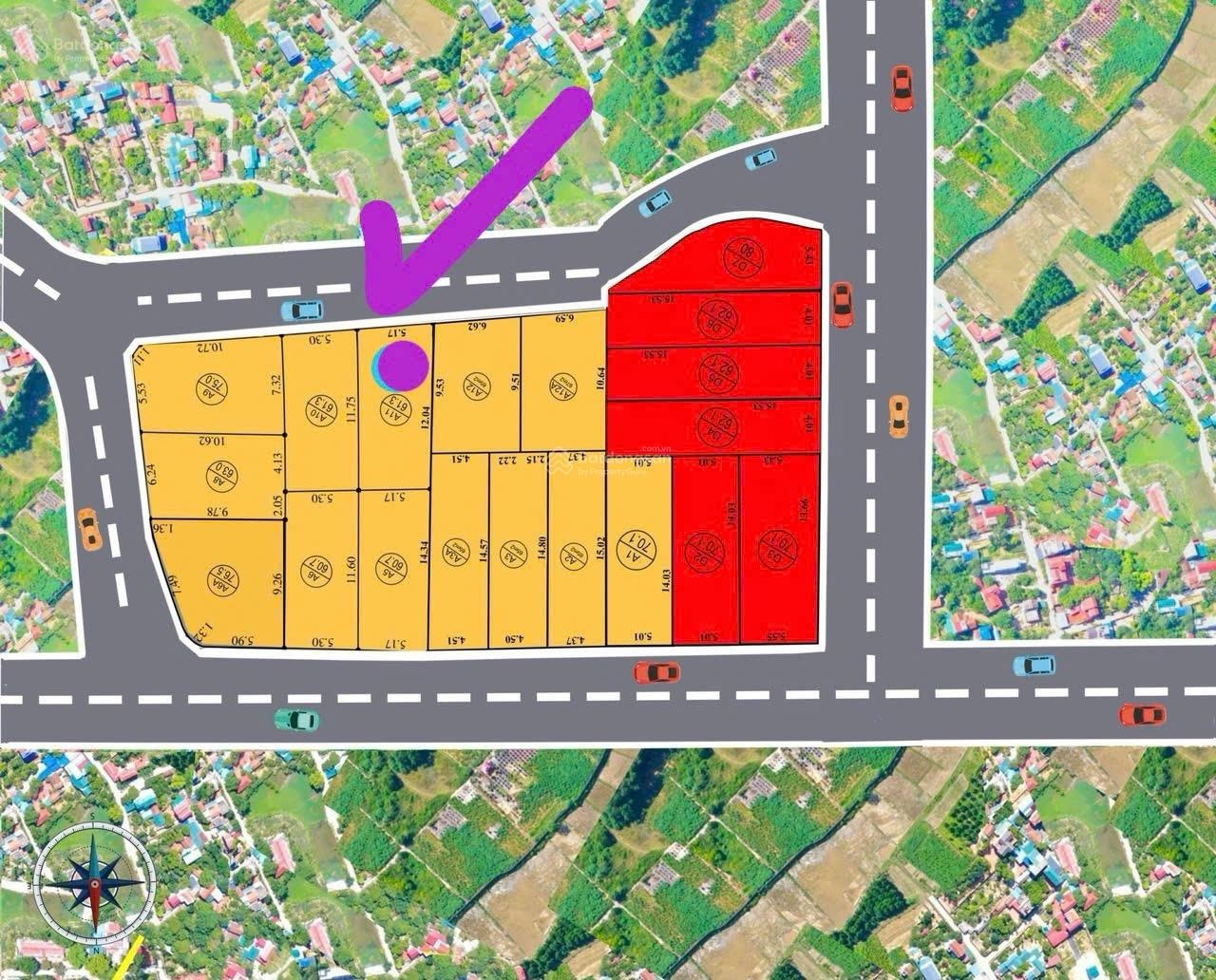 A307. Đất xây trọ Tân Xã - sát CNC & FPT - ô tô tránh | 61,3m2 mặt tiền 5,17m