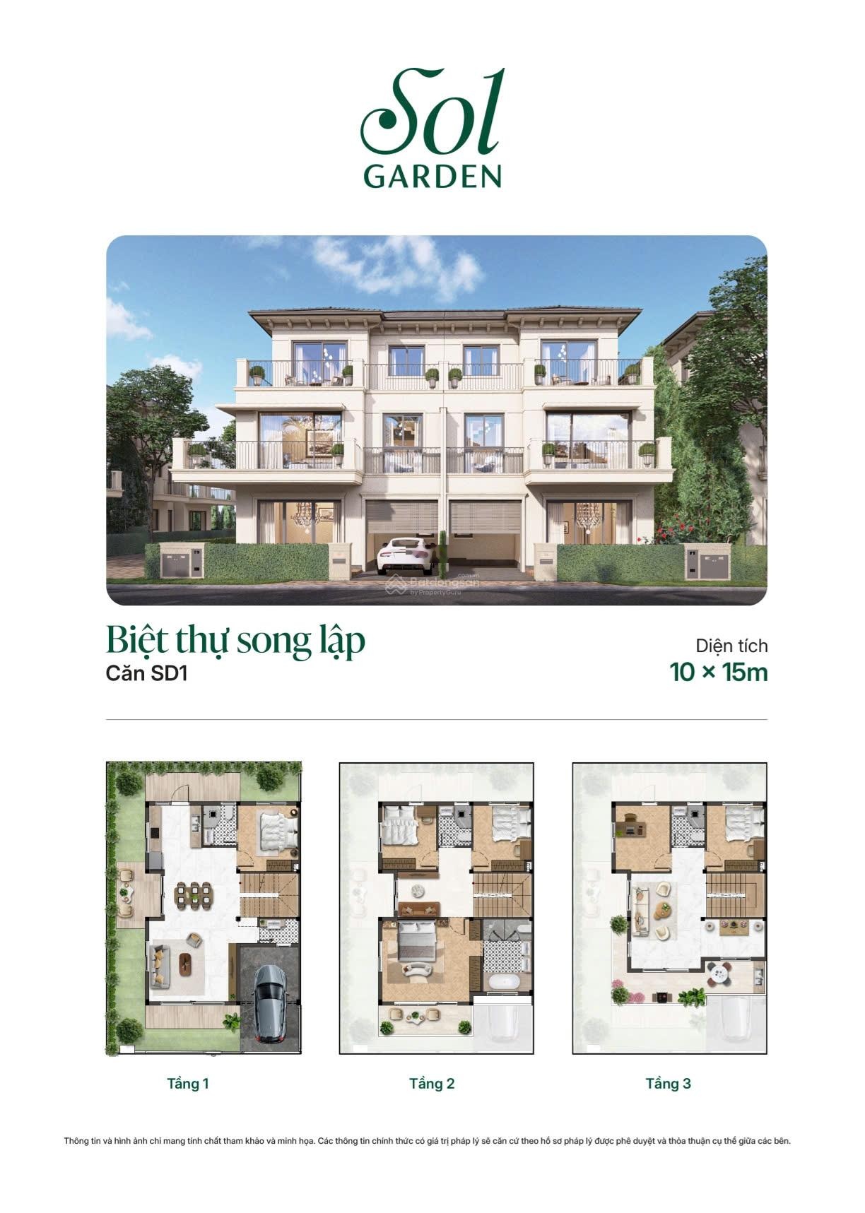 Biệt thự song lập giá CHÍNH THỨC tốt nhất tại Sol Garden, ngay gần Bể bơi và ClubHouse