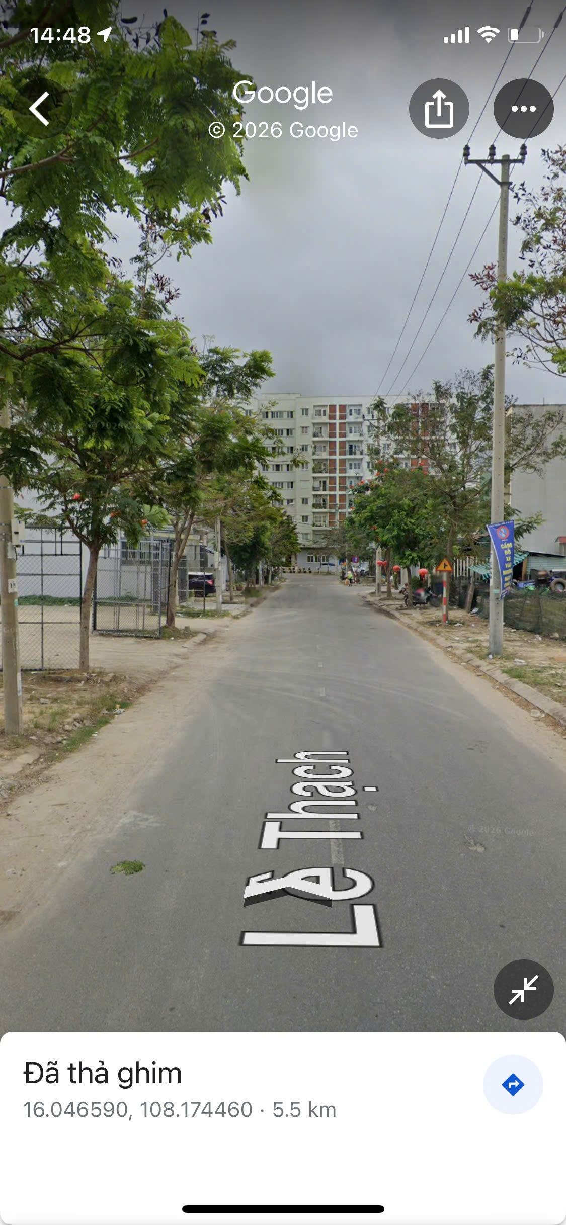 Bán đất MT đường (7m5) Lê Thạch gần bến xe Đà nẵng, DT 130m2 - Giá 6 tỷ 5 tl